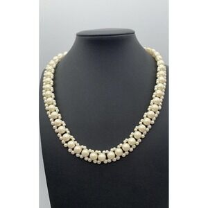 Vintage Signed SAO For Avon Faux Pearl Choker Necklace 18" Dainty Classic